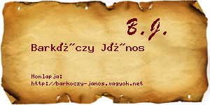 Barkóczy János névjegykártya