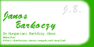 janos barkoczy business card